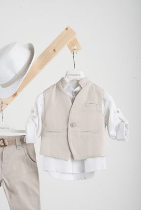 Εικόνα της Βαπτιστικό κοστούμι Piccolino Luciano σε χρώμα Sand