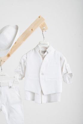 Εικόνα της Βαπτιστικό κοστούμι Piccolino Luciano σε χρώμα White