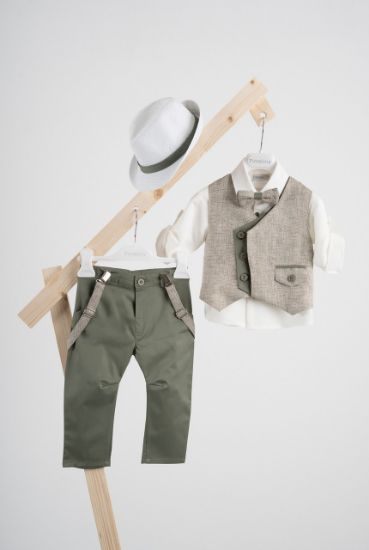 Εικόνα της Βαπτιστικό κοστούμι Piccolino Pedro σε χρώμα Olive