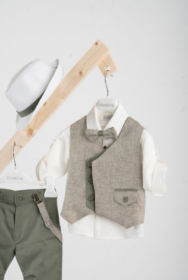 Εικόνα της Βαπτιστικό κοστούμι Piccolino Pedro σε χρώμα Olive