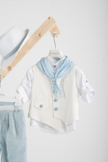 Εικόνα της Βαπτιστικό κοστούμι Piccolino Thomas σε χρώμα Ciele