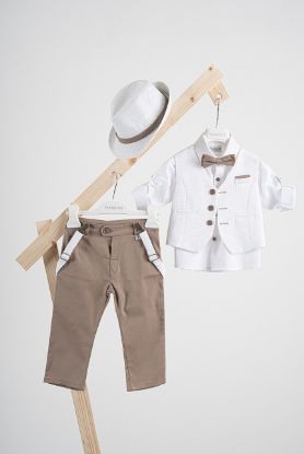 Εικόνα της Βαπτιστικό κοστούμι Piccolino Lorenzo σε χρώμα Mocha