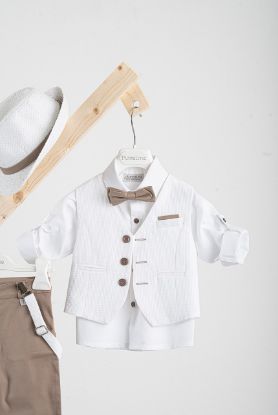Εικόνα της Βαπτιστικό κοστούμι Piccolino Lorenzo σε χρώμα Mocha