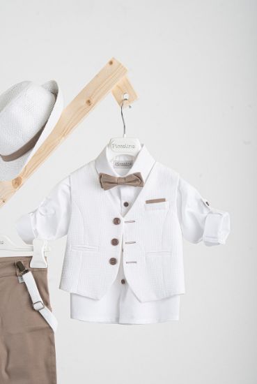 Εικόνα της Βαπτιστικό κοστούμι Piccolino Lorenzo σε χρώμα Mocha
