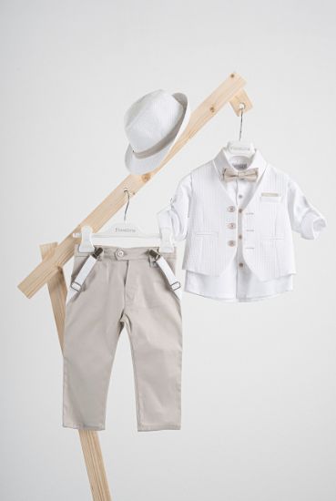 Εικόνα της Βαπτιστικό κοστούμι Piccolino Lorenzo σε χρώμα sand
