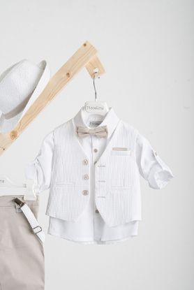 Εικόνα της Βαπτιστικό κοστούμι Piccolino Lorenzo σε χρώμα sand