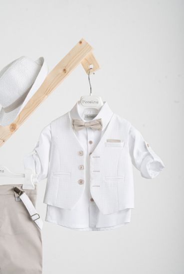 Εικόνα της Βαπτιστικό κοστούμι Piccolino Lorenzo σε χρώμα sand