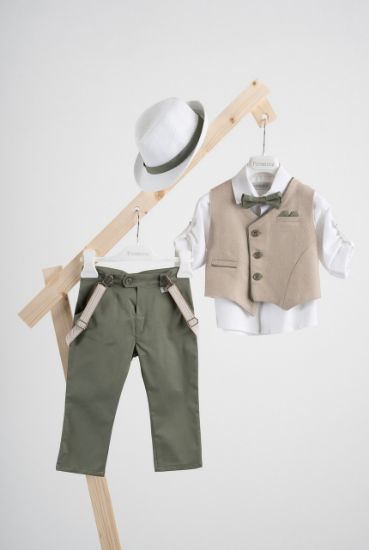 Εικόνα της Βαπτιστικό κοστούμι Piccolino Gustavo σε χρώμα Olive