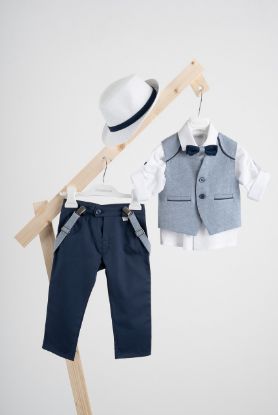 Εικόνα της Βαπτιστικό κοστούμι Piccolino Francisco σε χρώμα Aegean