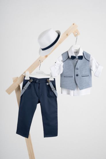 Εικόνα της Βαπτιστικό κοστούμι Piccolino Francisco σε χρώμα Aegean