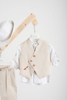 Εικόνα της Βαπτιστικό κοστούμι Piccolino Enrique σε χρώμα Beige