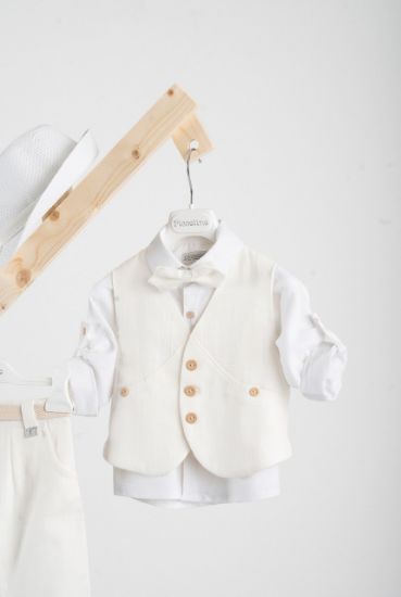 Εικόνα της Βαπτιστικό κοστούμι Piccolino Rafael σε χρώμα Ivory