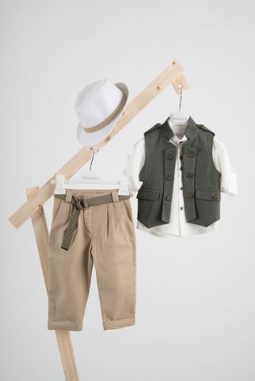 Εικόνα της Βαπτιστικό κοστούμι  Piccolino Che σε χρώμα Olive