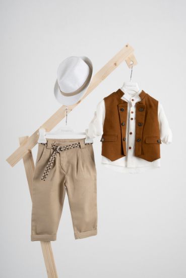 Εικόνα της Βαπτιστικό κοστούμι  Piccolino Che σε χρώμα Ginger-Beige