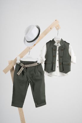 Εικόνα της Βαπτιστικό κοστούμι  Piccolino Che σε χρώμα Total Olive