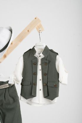 Εικόνα της Βαπτιστικό κοστούμι  Piccolino Che σε χρώμα Total Olive