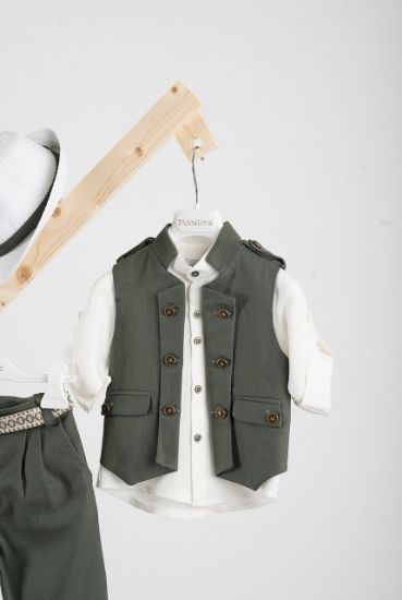 Εικόνα της Βαπτιστικό κοστούμι  Piccolino Che σε χρώμα Total Olive