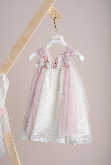 Εικόνα της Βαπτιστικό φόρεμα Piccollino Tuliana Pink
