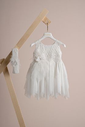 Εικόνα της Βαπτιστικό φόρεμα Piccolino Elsa Ivory