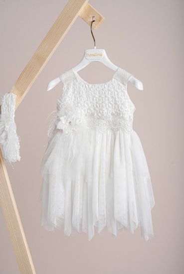 Εικόνα της Βαπτιστικό φόρεμα Piccolino Elsa Ivory