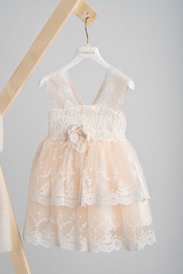 Εικόνα της Βαπτιστικό φόρεμα Piccolino Estelle Champagne