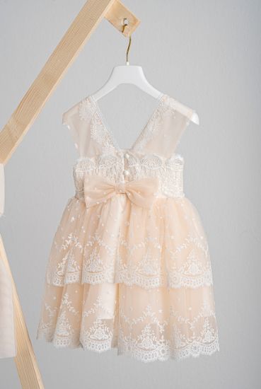 Εικόνα της Βαπτιστικό φόρεμα Piccolino Estelle Champagne