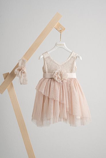 Εικόνα της Βαπτιστικό φόρεμα Piccolino Augusta Champagne