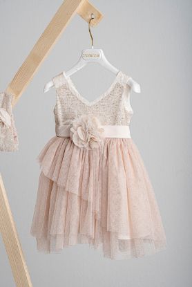 Εικόνα της Βαπτιστικό φόρεμα Piccolino Augusta Champagne