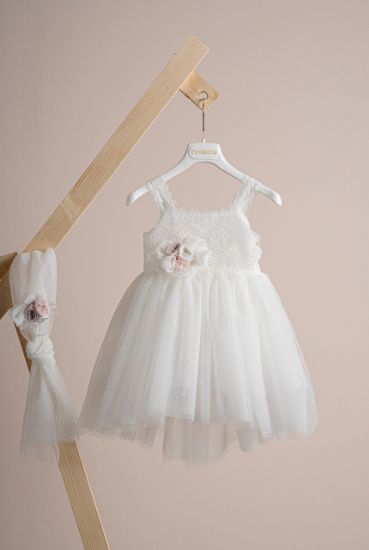 Εικόνα της Βαπτιστικό φόρεμα Piccolino Matylda Ivory 