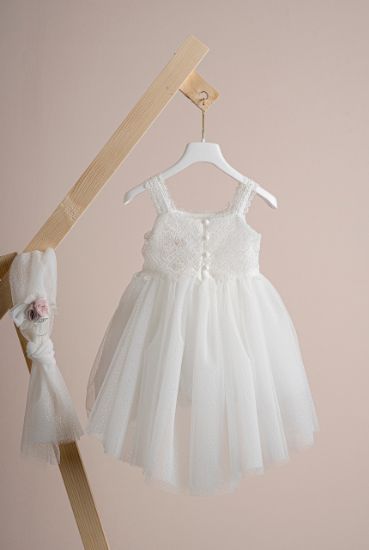 Εικόνα της Βαπτιστικό φόρεμα Piccolino Matylda Ivory 