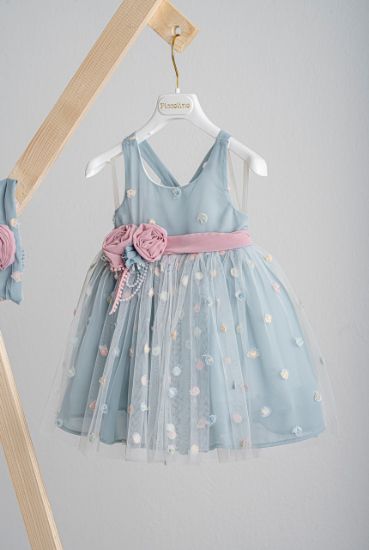 Εικόνα της Βαπτιστικό φόρεμα Piccolino Rebecca Petrol 