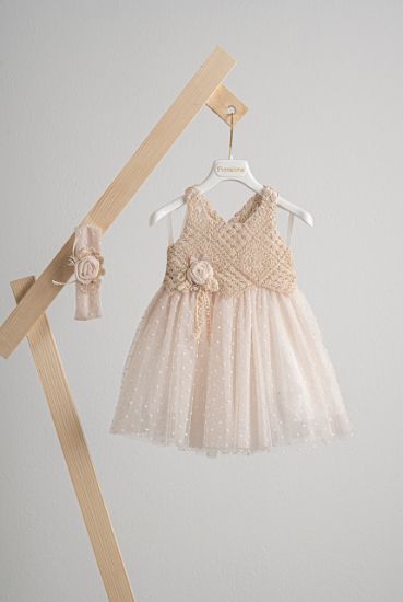 Εικόνα της Βαπτιστικό φόρεμα Piccolino Thea Beige