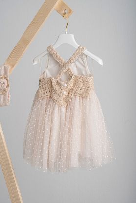 Εικόνα της Βαπτιστικό φόρεμα Piccolino Thea Beige