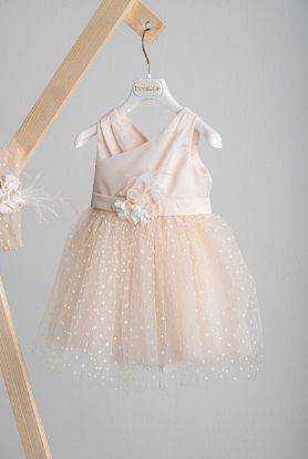 Εικόνα της Βαπτιστικό φόρεμα Piccolino Constance Peach