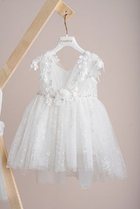 Εικόνα της Βαπτιστικό φόρεμα Piccolino Filomena Ivory