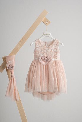 Εικόνα της Βαπτιστικό φόρεμα Piccolino Ursulla Peach