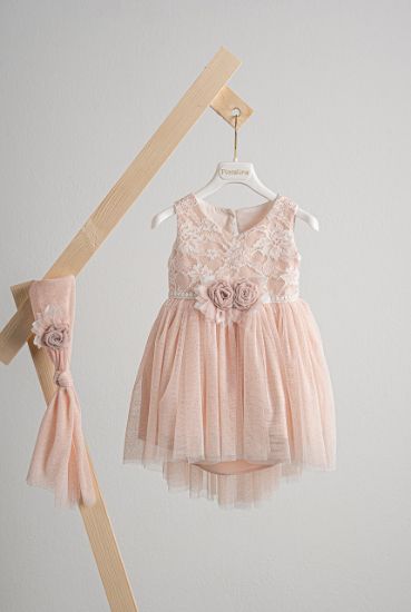 Εικόνα της Βαπτιστικό φόρεμα Piccolino Ursulla Peach