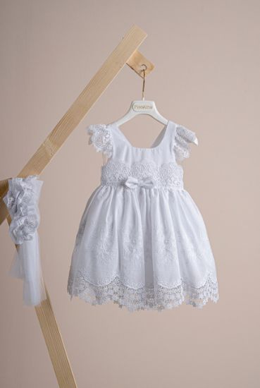 Εικόνα της Βαπτιστικό φόρεμα Piccolino Valerie White