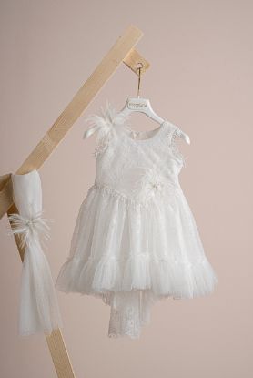 Εικόνα της Βαπτιστικό φόρεμα Piccolino Silvia Ivory