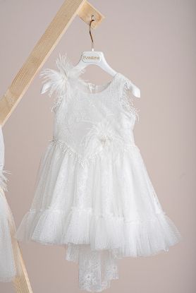 Εικόνα της Βαπτιστικό φόρεμα Piccolino Silvia Ivory