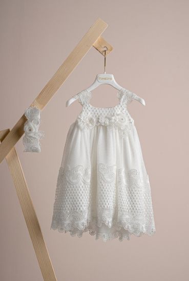 Εικόνα της Βαπτιστικό φόρεμα Piccolino Lora Ivory