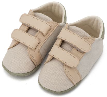 Εικόνα της Δερμάτινο Σνικερ με Χρατς MI1138 Λευκό Μπεζ