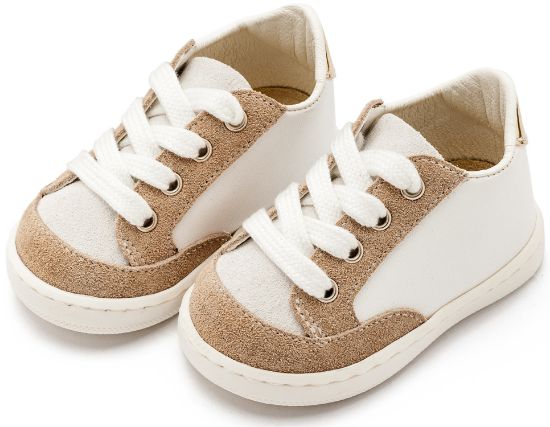 Εικόνα της Δερμάτινο Δετό Sneakers PRΙ2120 Λευκό Μπεζ