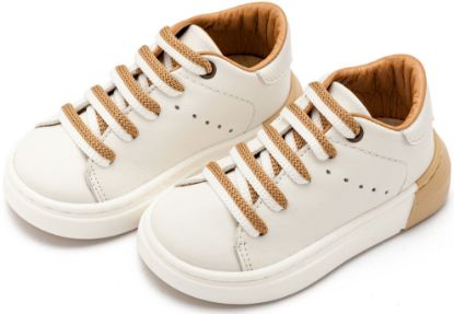 Εικόνα της Δετό Sneaker με Δίχρωμο Κορδόνι EXC5294 Λευκό Μπεζ 