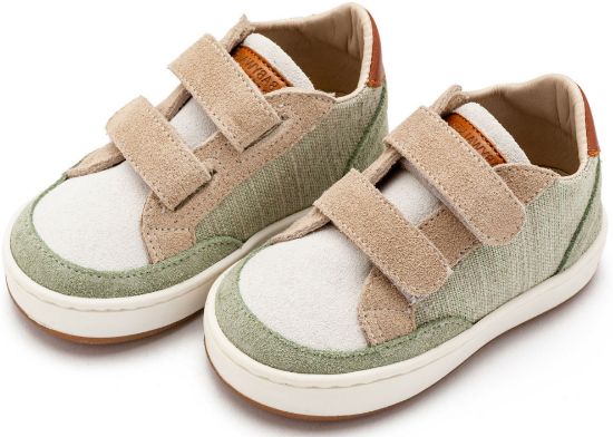 Εικόνα της Δίχρωμο Sneaker Διπλό Χρατς EXC5297  Μέντα Μπεζ Λευκό