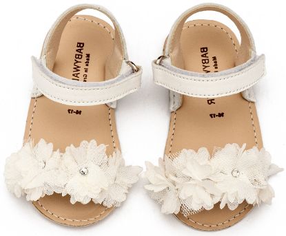 Εικόνα της Πέδιλο με Chiffon Λουλούδια MI1633 Λευκό