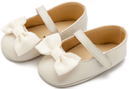 Εικόνα της Γοβάκι Μονή Μπαρέτα με Υφασμάτινο Χειροποίητο Φιογκάκι MI1646 Εκρού