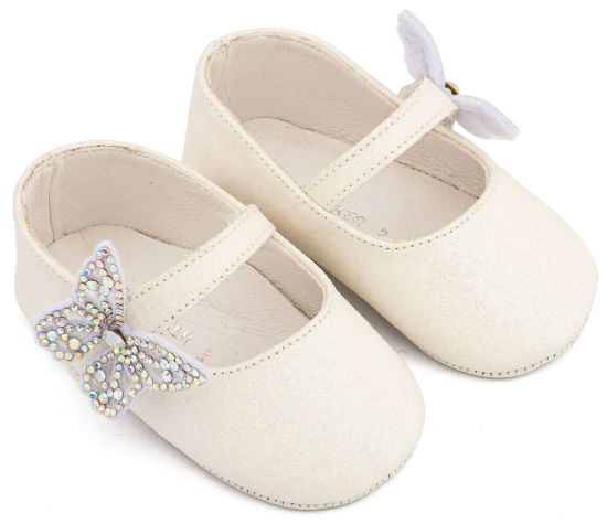 Εικόνα της Γοβάκι Μονή Μπαρέτα Χρατς με  Στρασένια Πεταλούδα MI1658 Λευκό