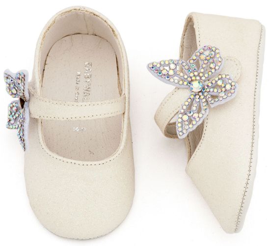 Εικόνα της Γοβάκι Μονή Μπαρέτα Χρατς με  Στρασένια Πεταλούδα MI1658 Λευκό