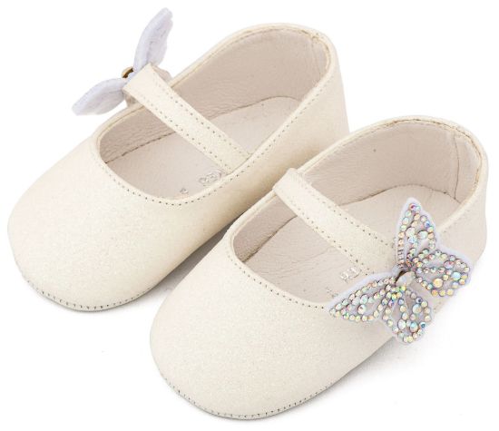 Εικόνα της Γοβάκι Μονή Μπαρέτα Χρατς με  Στρασένια Πεταλούδα MI1658 Λευκό